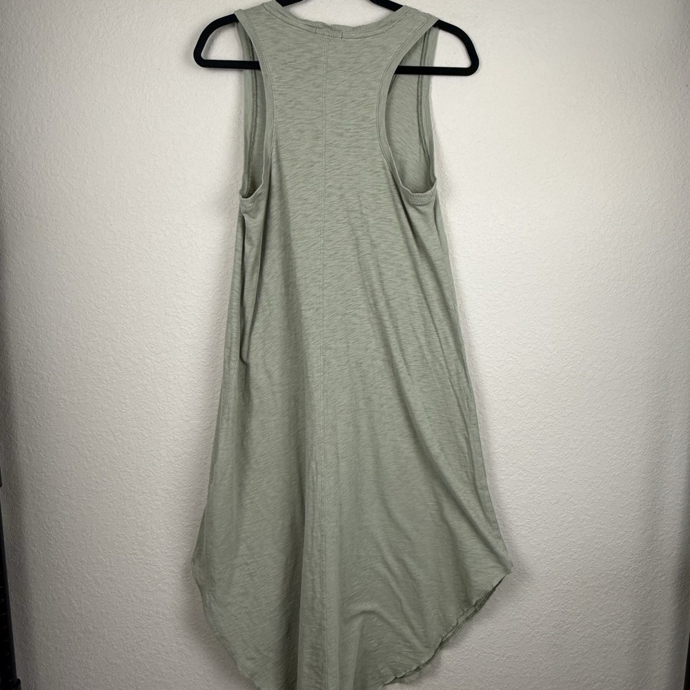 Z Supply The Reverie Slub Cotton Dress Sz S Light Green Drop Cut Hem V Neck - Picture 6 of 6